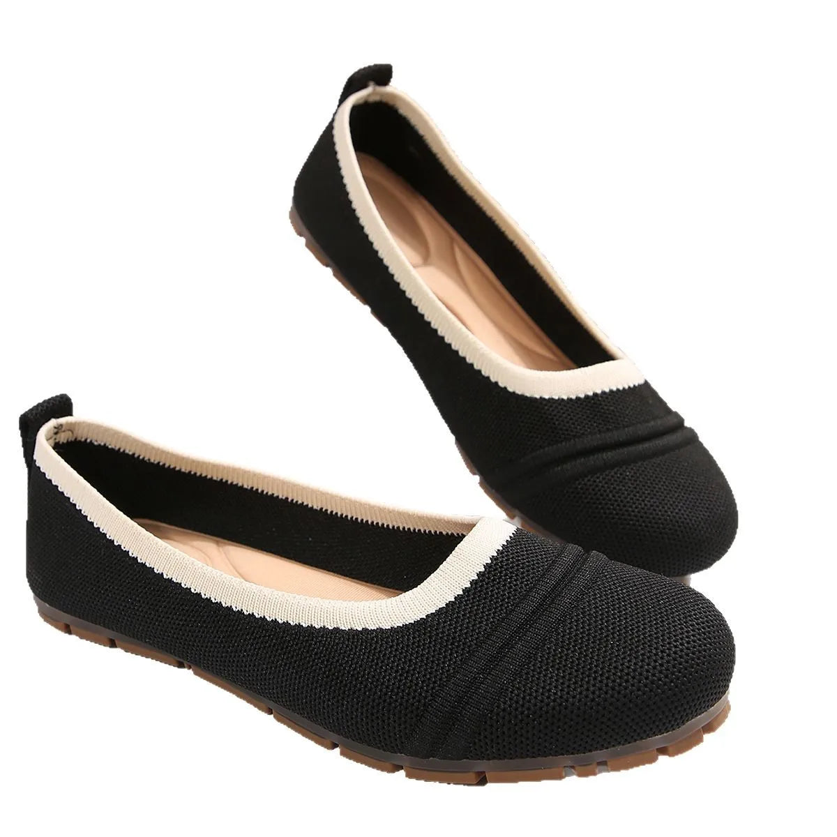 Women Shoes Large Size Spring 2025 New Knitted Ballet Flat Shoes Ladies Breathable Women Shoes Tenis De Mujer