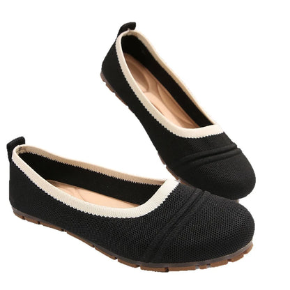 Women Shoes Large Size Spring 2025 New Knitted Ballet Flat Shoes Ladies Breathable Women Shoes Tenis De Mujer